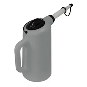 212 MAIN Dispensing Canister, 8 Qt. Translucent Polyethylene Oil Container with Measuring Marks and Flexible Spout for Bulk Oil